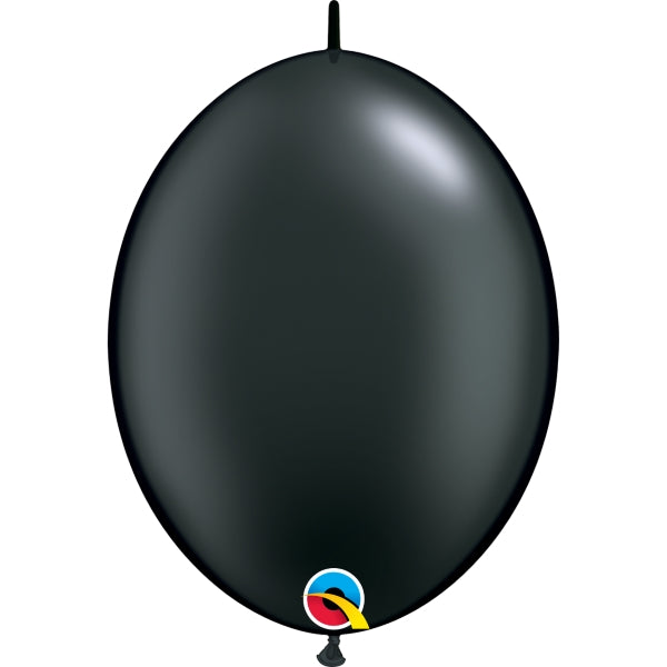 Pearl Onyx Black Quick Link Balloons Qualatex 12 inch | Party Save Smile