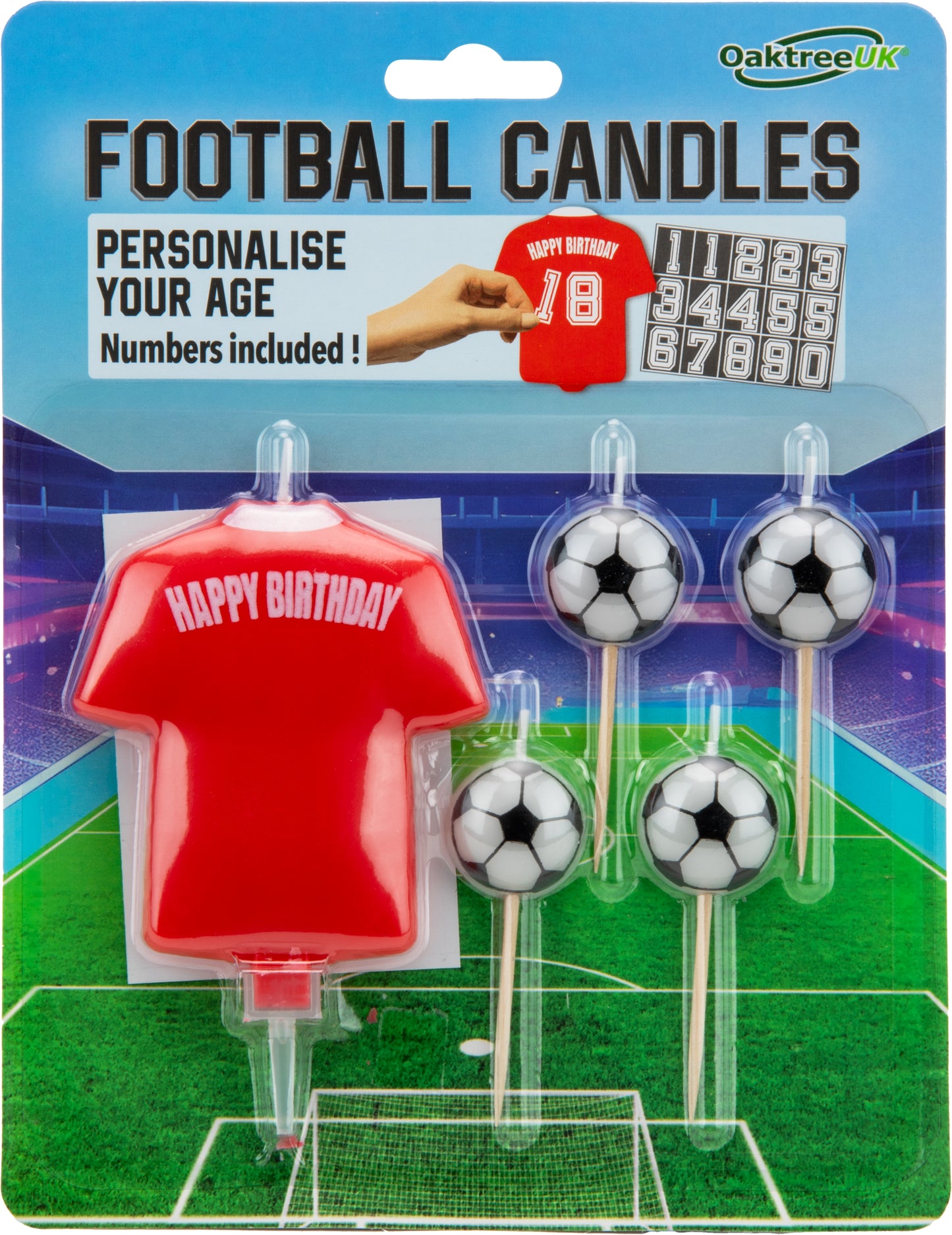 Football Shirt Candle Red - Personalise Age | Party Save Smile