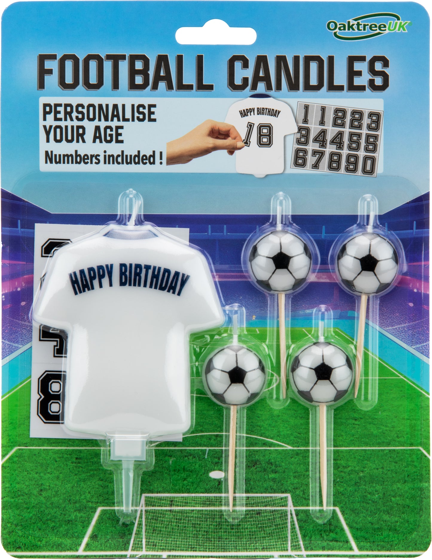 Football Shirt Candle White - Personalise Age | Party Save Smile