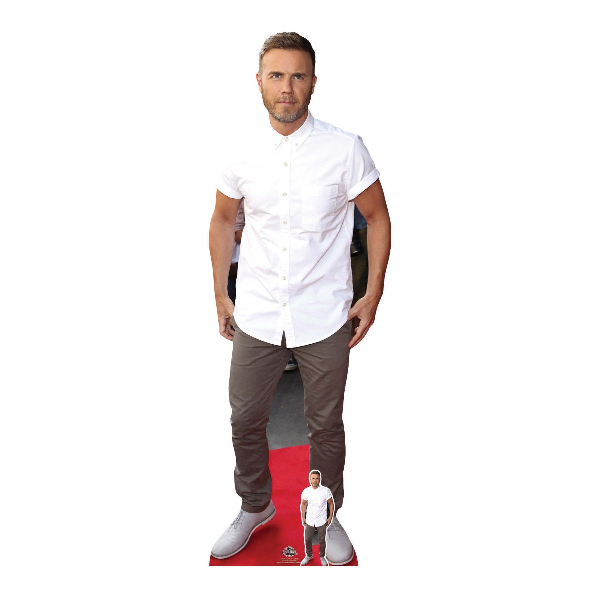 Gary Barlow White Shine Cardboard Cut Out Height 175cm Lifesize - Party Save Smile