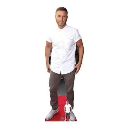 Gary Barlow White Shine Cardboard Cut Out Height 175cm Lifesize - Party Save Smile
