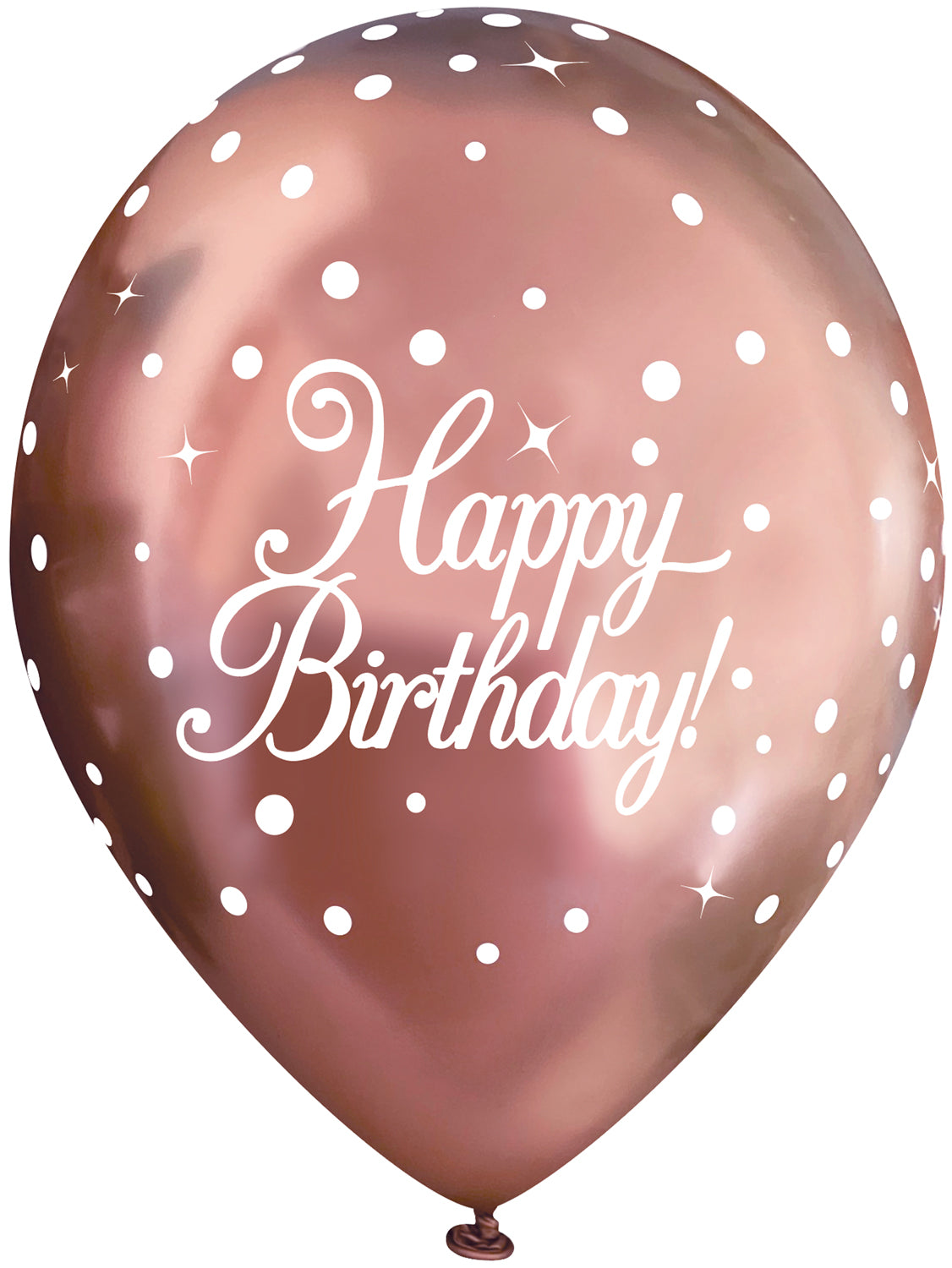 Fizz Rose Gold Happy Birthday Latex Balloons Pack of 6 | Party Save Smile