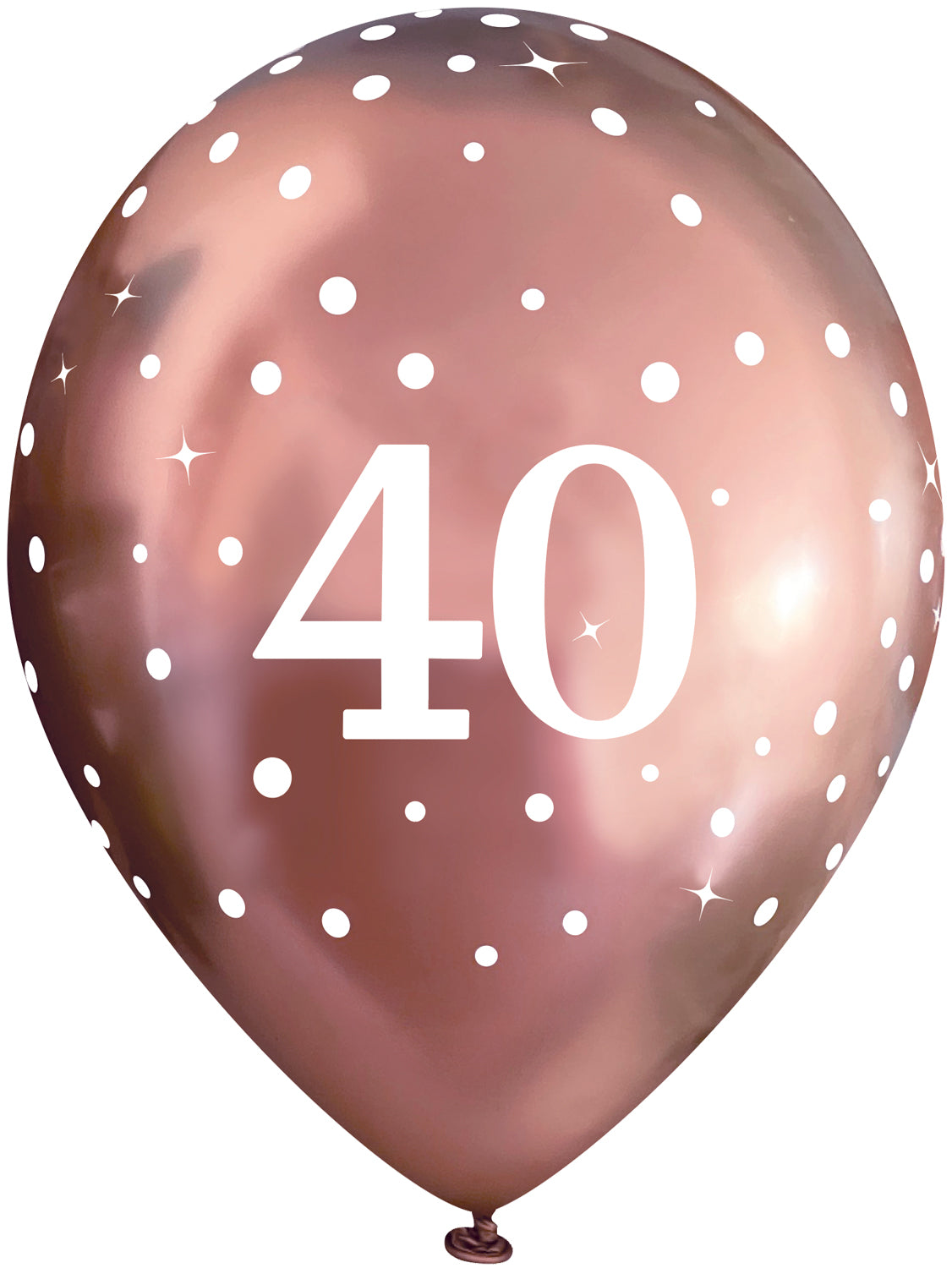 Fizz Rose Gold 40th Birthday Latex Balloons Pack of 6 | Party Save Smile