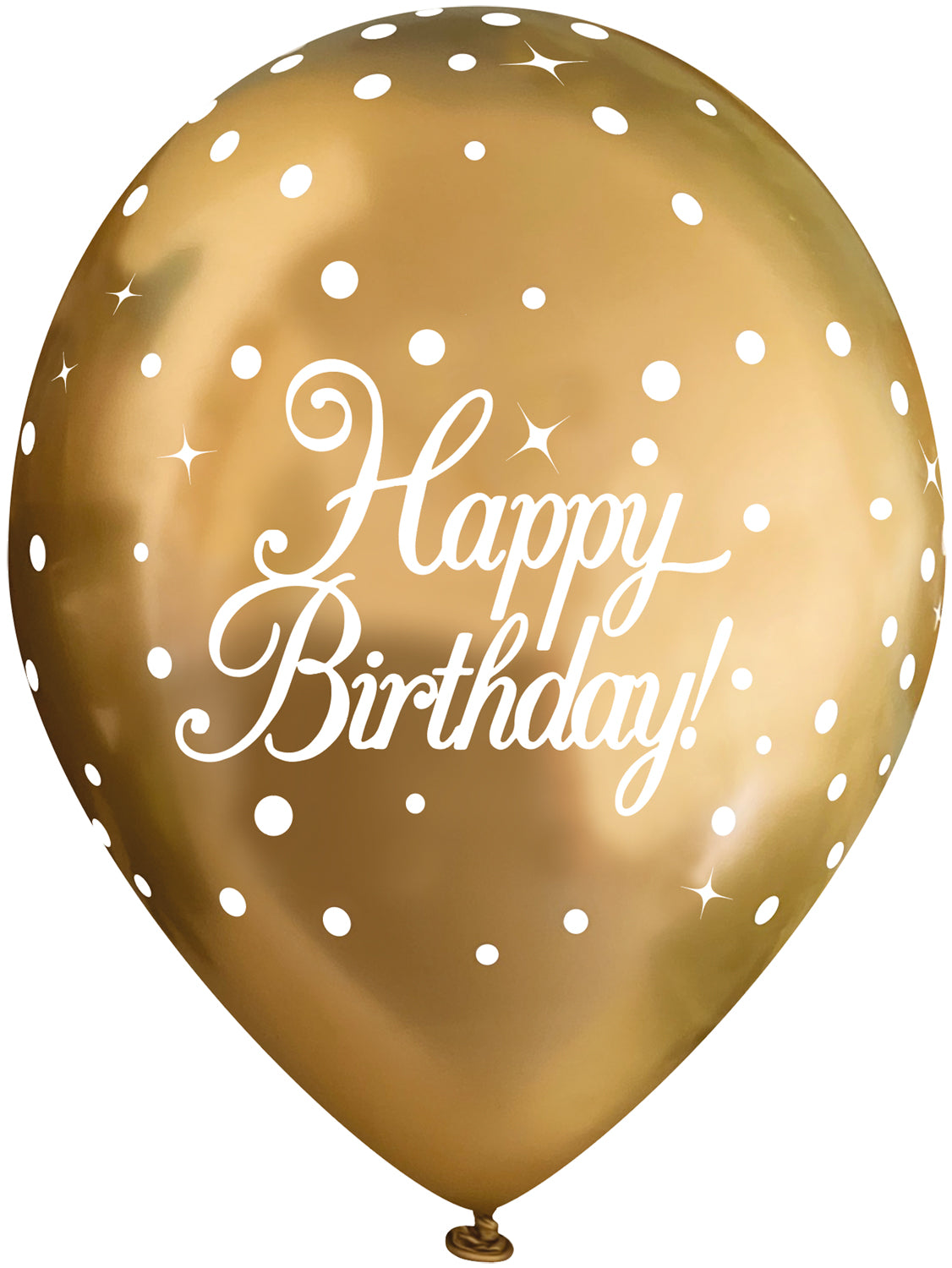 Gold Happy Birthday Latex Balloons Pack of 6 | Party Save Smile