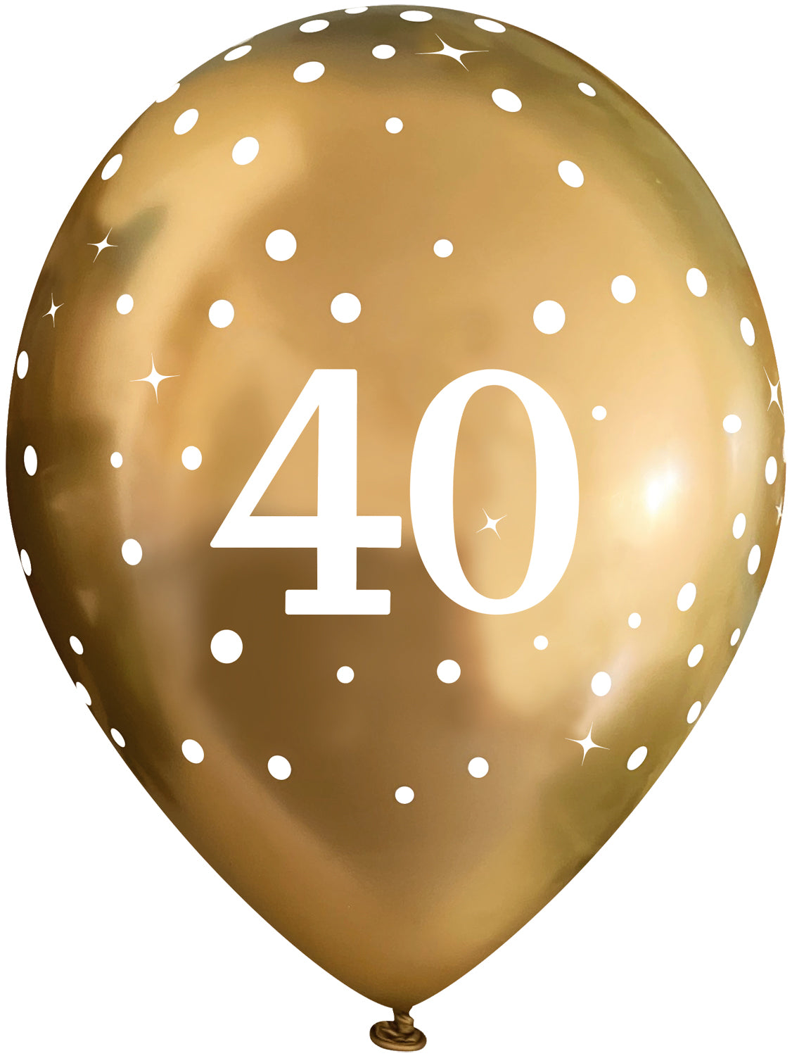 Gold 40th Birthday Latex Balloons Pack of 6 | Party Save Smile