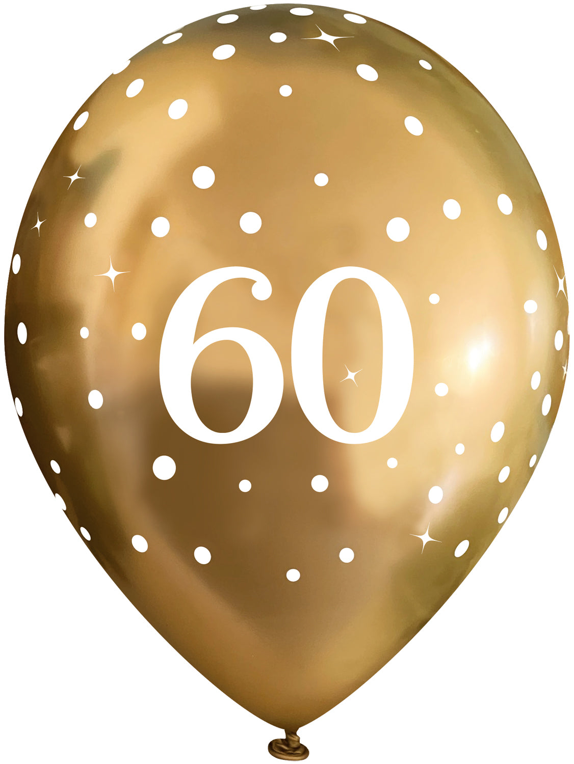 Gold 60th Birthday Latex Balloons Pack of 6 | Party Save Smile