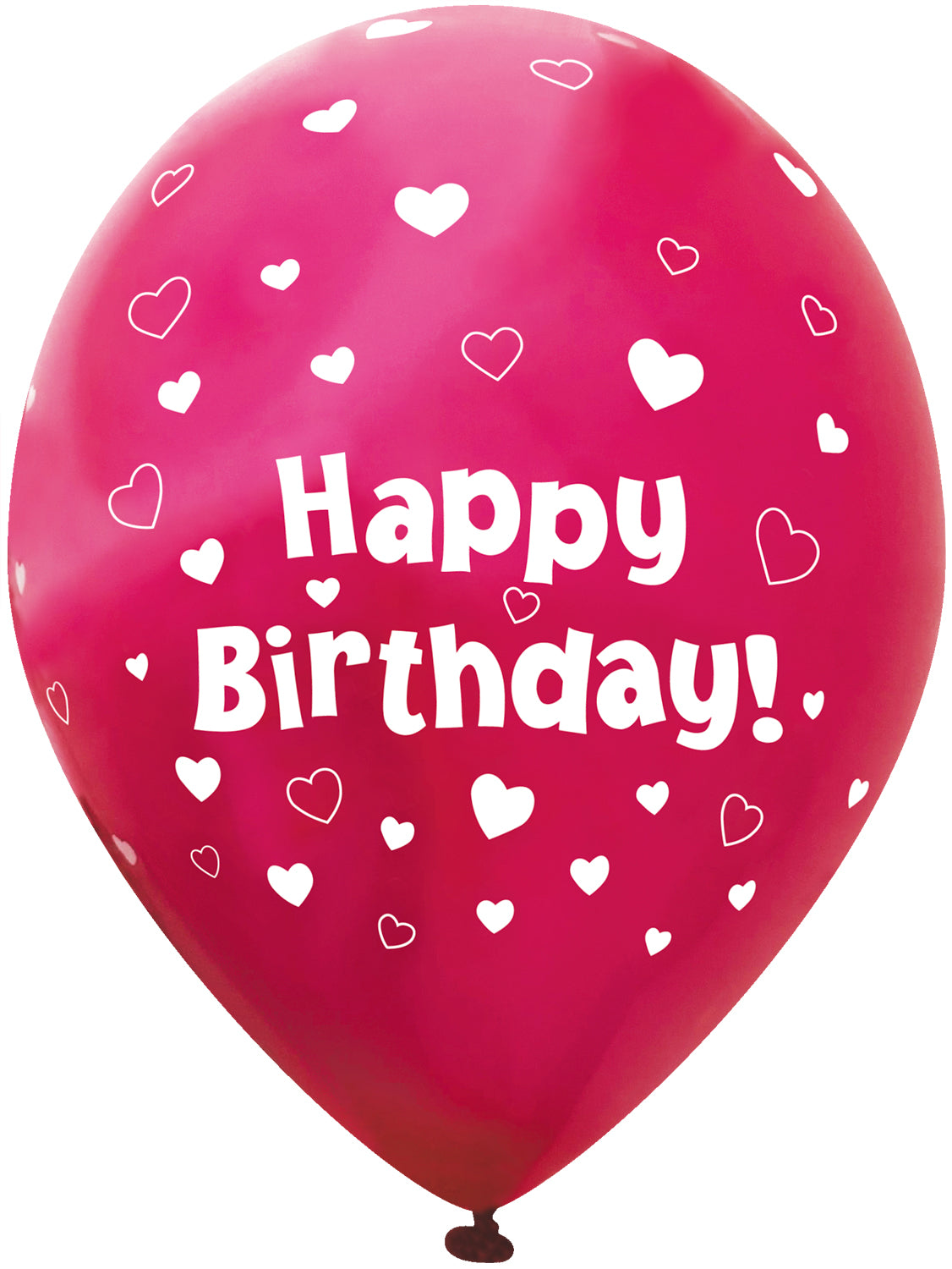 Hot Pink Hearts Happy Birthday Latex Balloons Pack of 6 | Party Save Smile