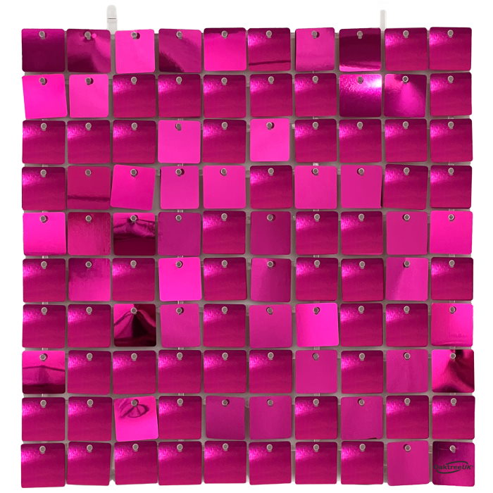 Fuschia Pink Sequin Wall Panels 30 x 30cm | Party Save Smile