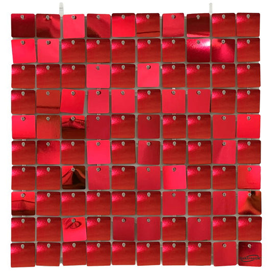 Metallic Red Sequin Wall Panels 30 x 30cm