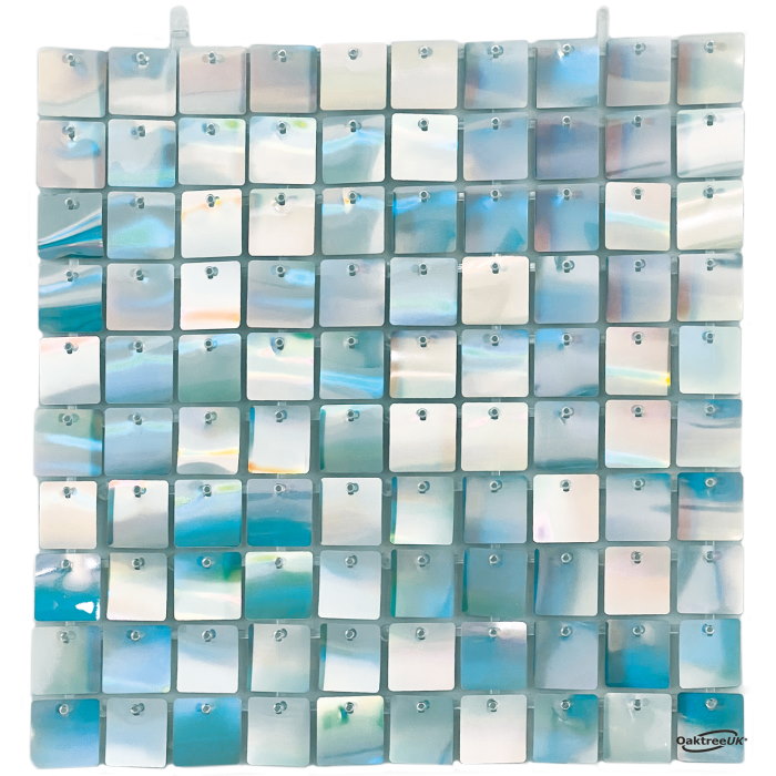 Iridescent Blue Sequin Wall Panels 30 x 30cm | Party Save Smile