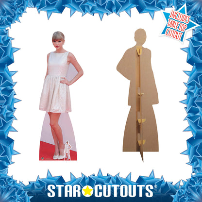 Life Size Cut Out Taylor Swift (White Dress) Height 182cm With Mini