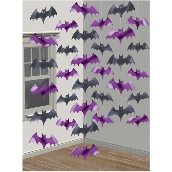 Hanging Bats Halloween Decor Pack of 6 | Party Save Smile