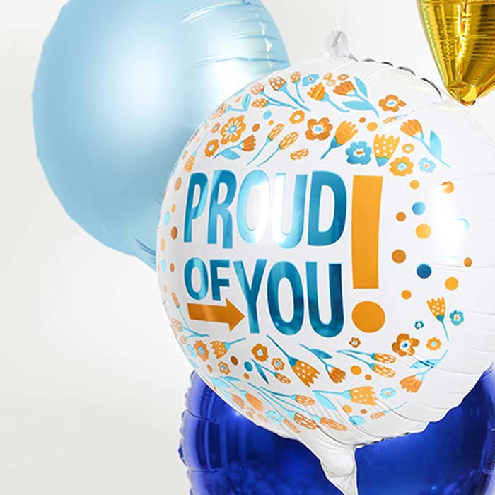 Proud of You Foil Balloon Floral Print 18 Inches