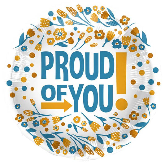Proud of You Foil Balloon Floral Print 18 Inches| Party Save Smile