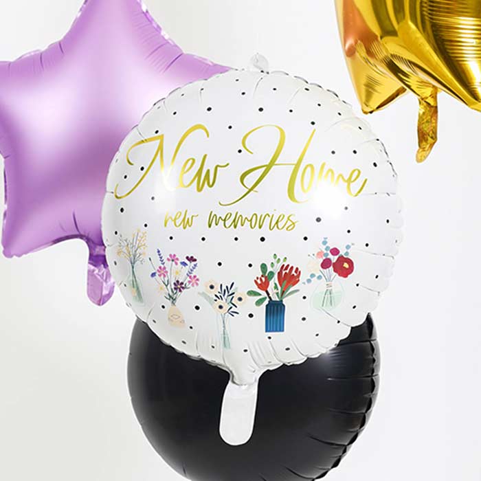 New Home Foil Balloon Floral Print 18 Inches