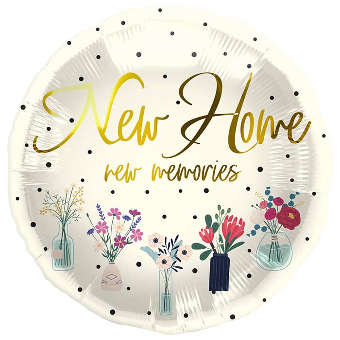 New Home Foil Balloon Floral Print 18 Inches| Party Save Smile