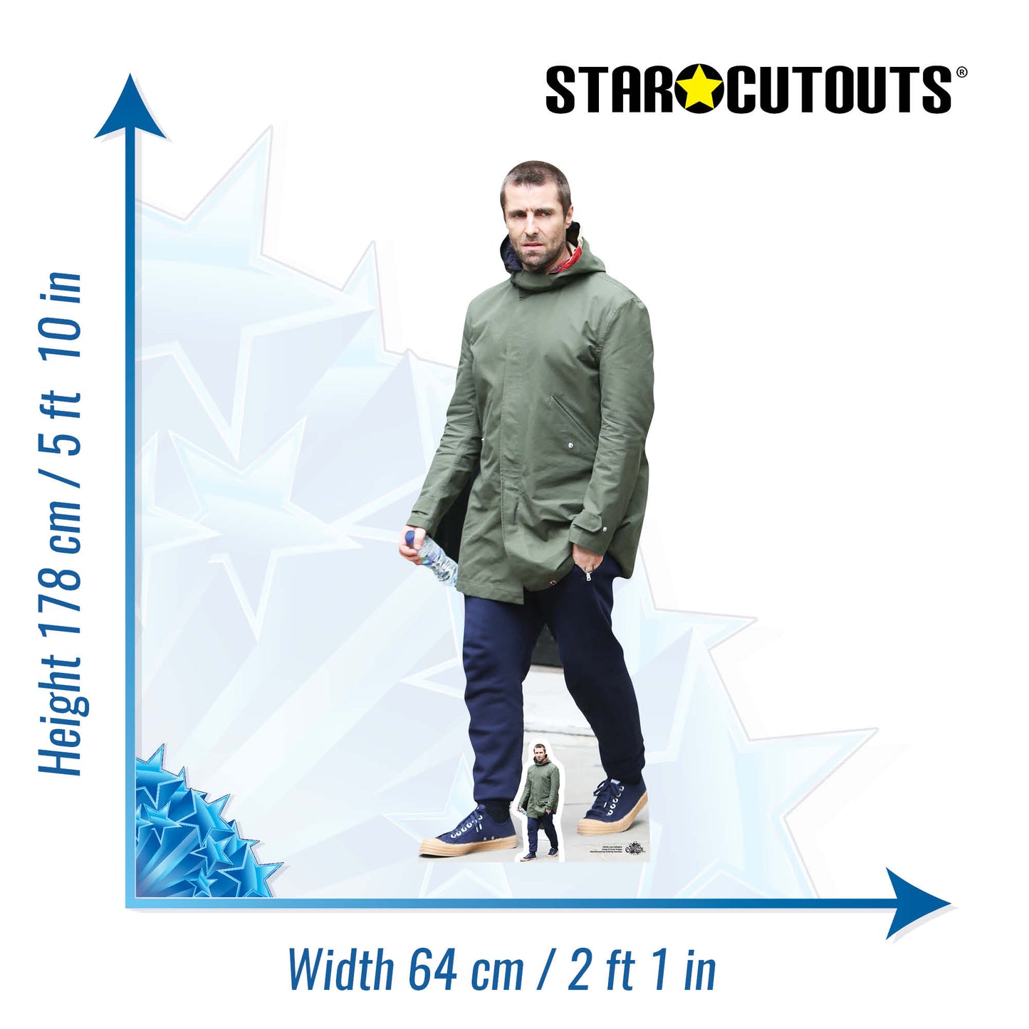 Liam Gallagher Cut Out Height 178cm Lifesize Cardboard Cutout With Mini