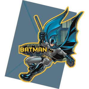 Batman Orange Party Invitations with Envelopes Pack of 6