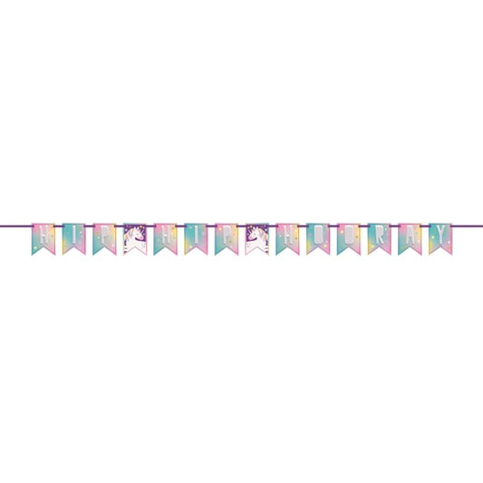 Unicorn Rainbow Happy Birthday Party Ribbon Banner | Decoration