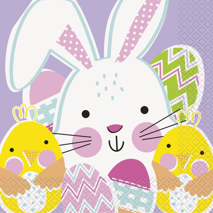 Lilac Easter Bunny Party Pack: Tableware Party Kit