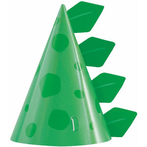 Green Dinosaur Party Hat Pack of 8