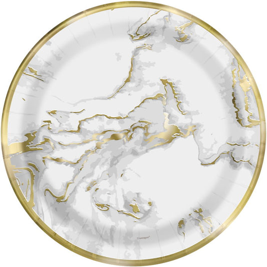 Gold | Marble Party 23cm Plates