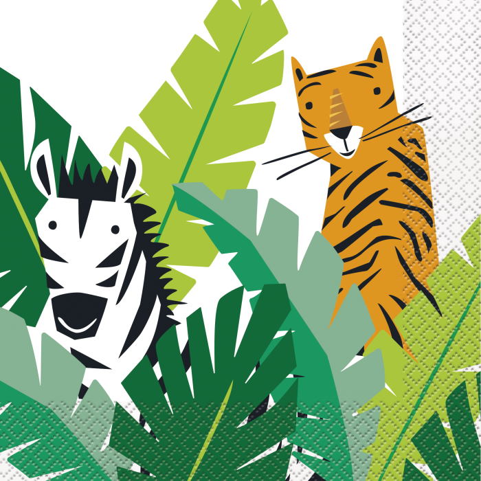 Jungle Animal Birthday Party Pack: Tableware & Decoration Kit