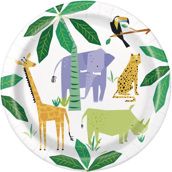 Jungle Animal Birthday Party Pack: Tableware & Decoration Kit