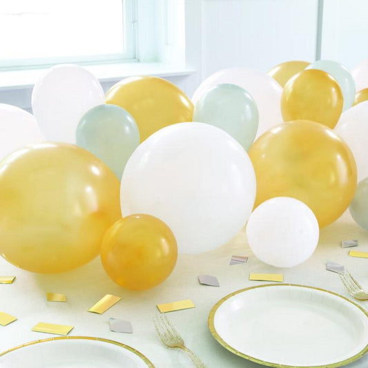 Silver Gold White Balloon Garland | Arch Kit