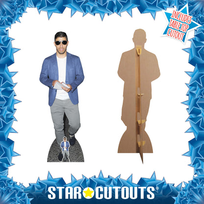 Sergio Agüero Cardboard Cut Out Height 173cm Lifesize With Mini