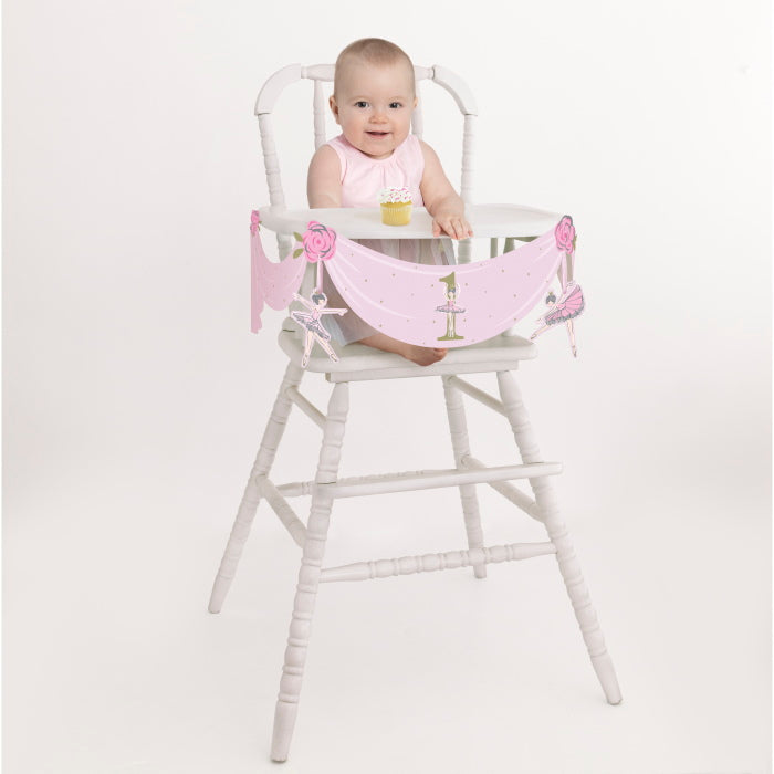 Ballerina High Chair 1st Birthday Decorations | Party Save Smile