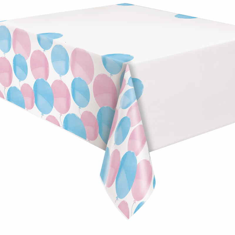 Gender Reveal Table Cloth: Plastic Tablecover 137 x 213cm | Party Save Smile