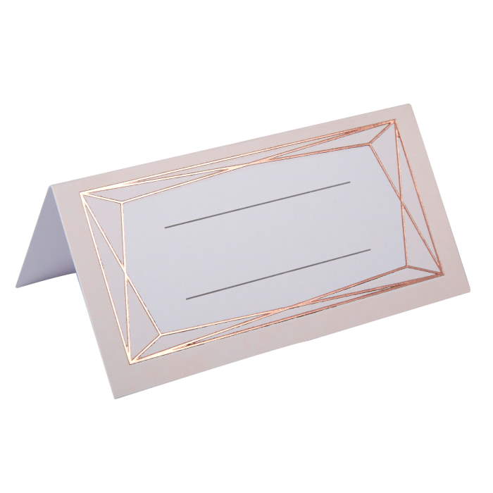 Pink Blush Geo Wedding Table Place Cards Pack of 25 | Party Save Smile