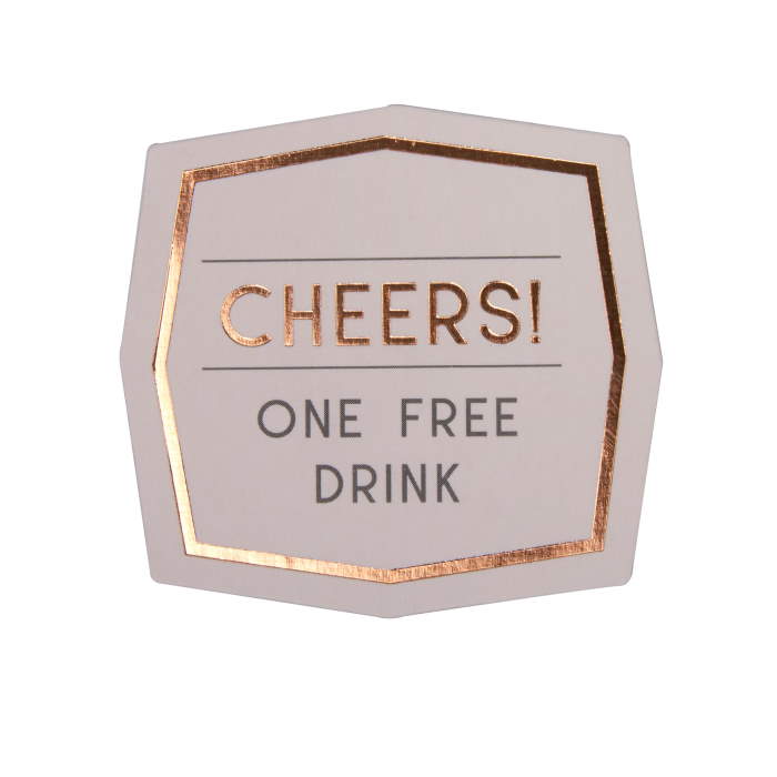 Pink Blush Geo Wedding Drinks Tokens Pack of 25 | Party Save Smile