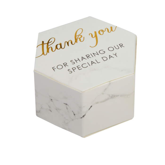 Grey Marble Wedding Favour Treat Box Pack of 10 | Party Save Smile