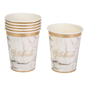Celebrate Grey Marble Party Cups Pack of 8