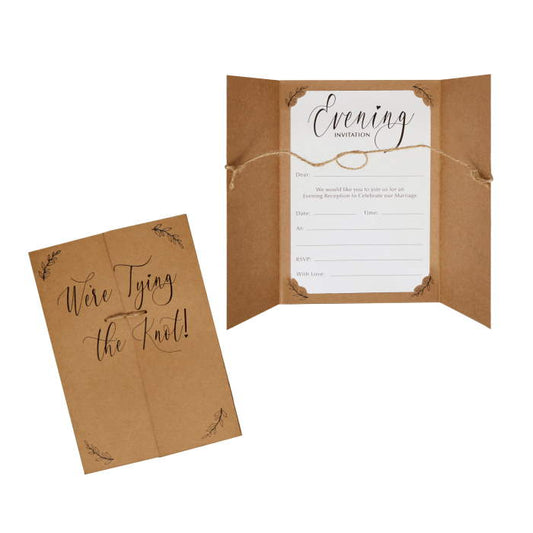 Rustic Kraft Wedding Evening Invitations Pack of 10 | Party Save Smile