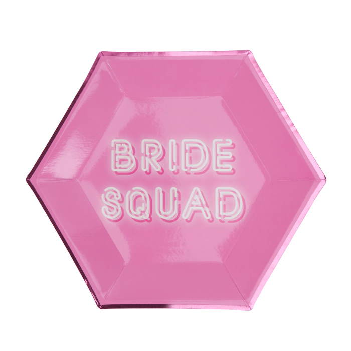 Bride Squad Hen Party Paper Plates 27cm Pack of 8 | Party Save Smile
