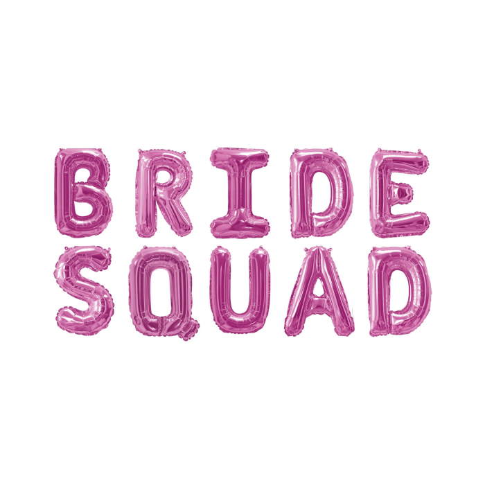 Pink Bride Squad Letter Balloon Banner | Party Save Smile