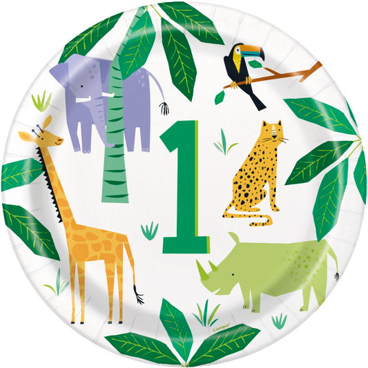 Animal Jungle 1st Birthday Party 23cm Plates