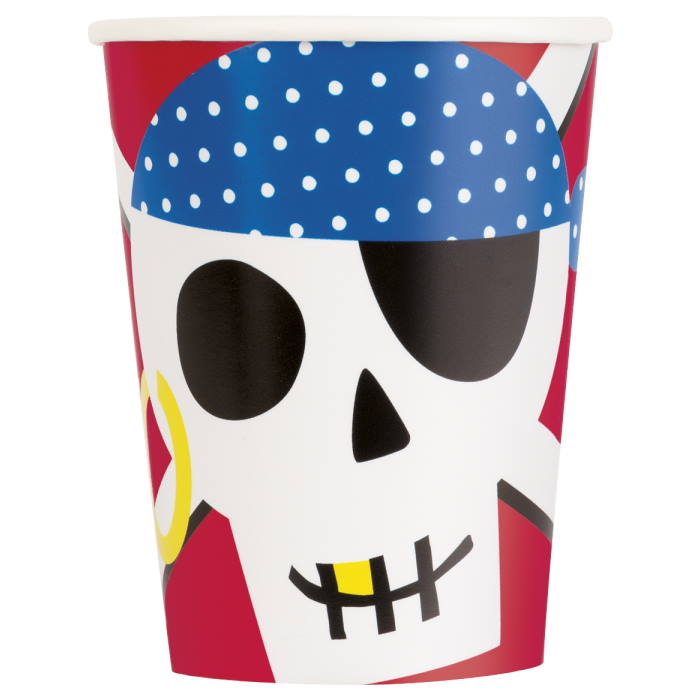 Fun Pirate Party Cups Pack of 8 | Party Save Smile