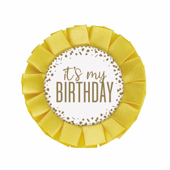 Confetti Gold It's My Birthday Badge 12cm | Party Save Smile