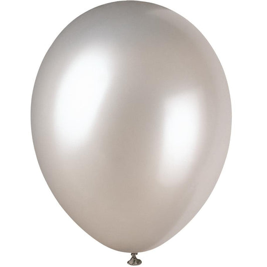 Pearl Crystal Silver Latex Balloons 12 inch