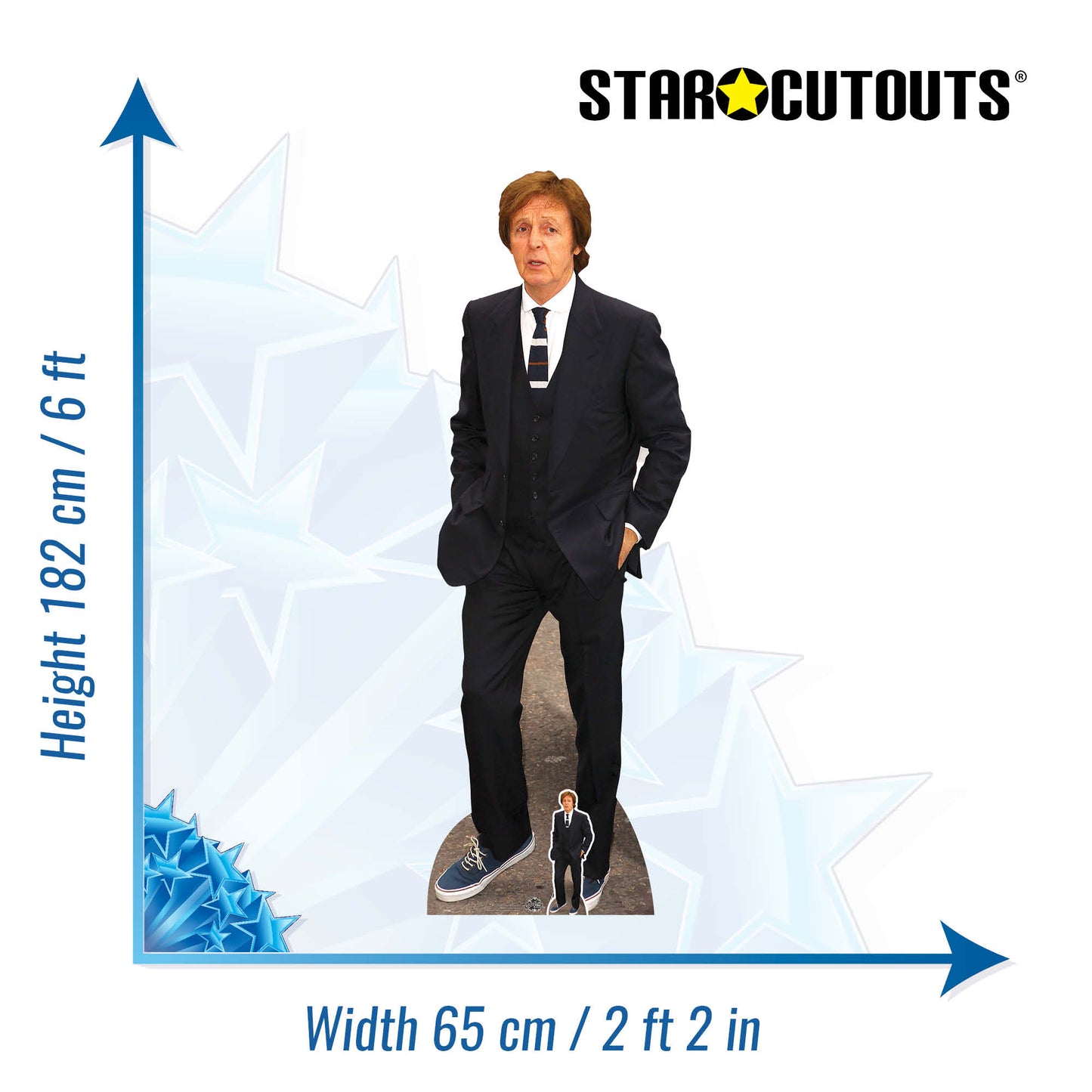 Paul McCartney Cardboard Cutout Life Size Height 182cm with Mini