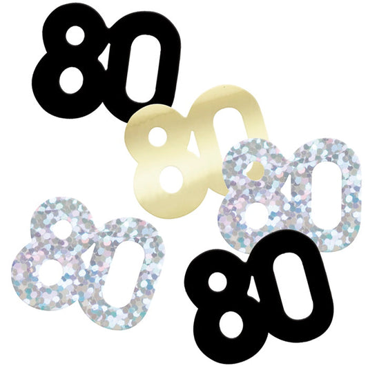 Black and Silver 80 Confetti 14g | Party Save Smile