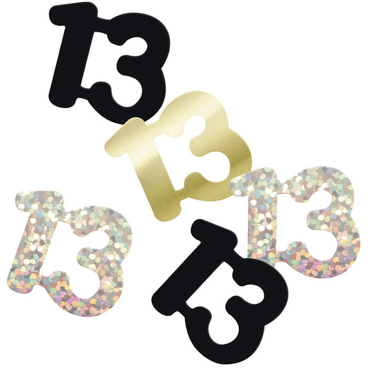 Black and Silver 13 Confetti 14g | Party Save Smile
