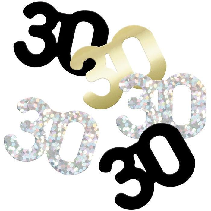 Black and Silver 30 Confetti 14g | Party Save Smile