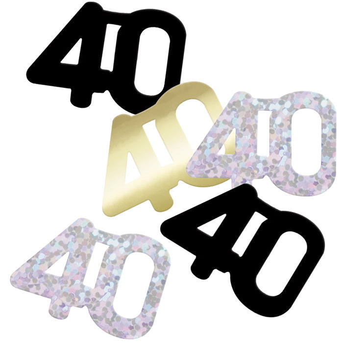 Black and Silver 40 Confetti 14 Grams | Party Save Smile