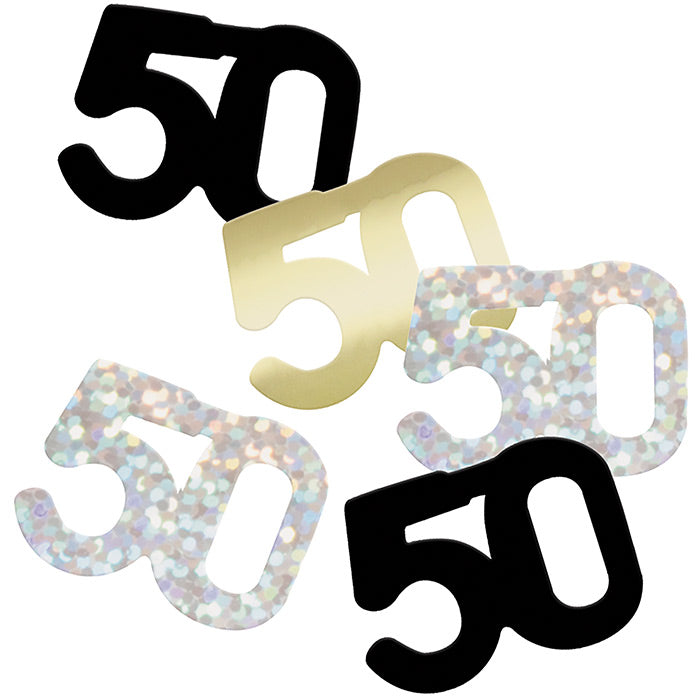 Black and Silver 50 Confetti 14g | Party Save Smile