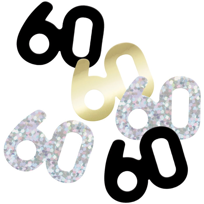 Black and Silver 60 Confetti 14g | Party Save Smile